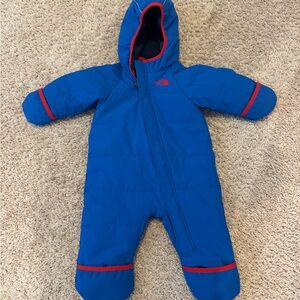 The North Face Infant Snowsuit in Blue with Red Trim